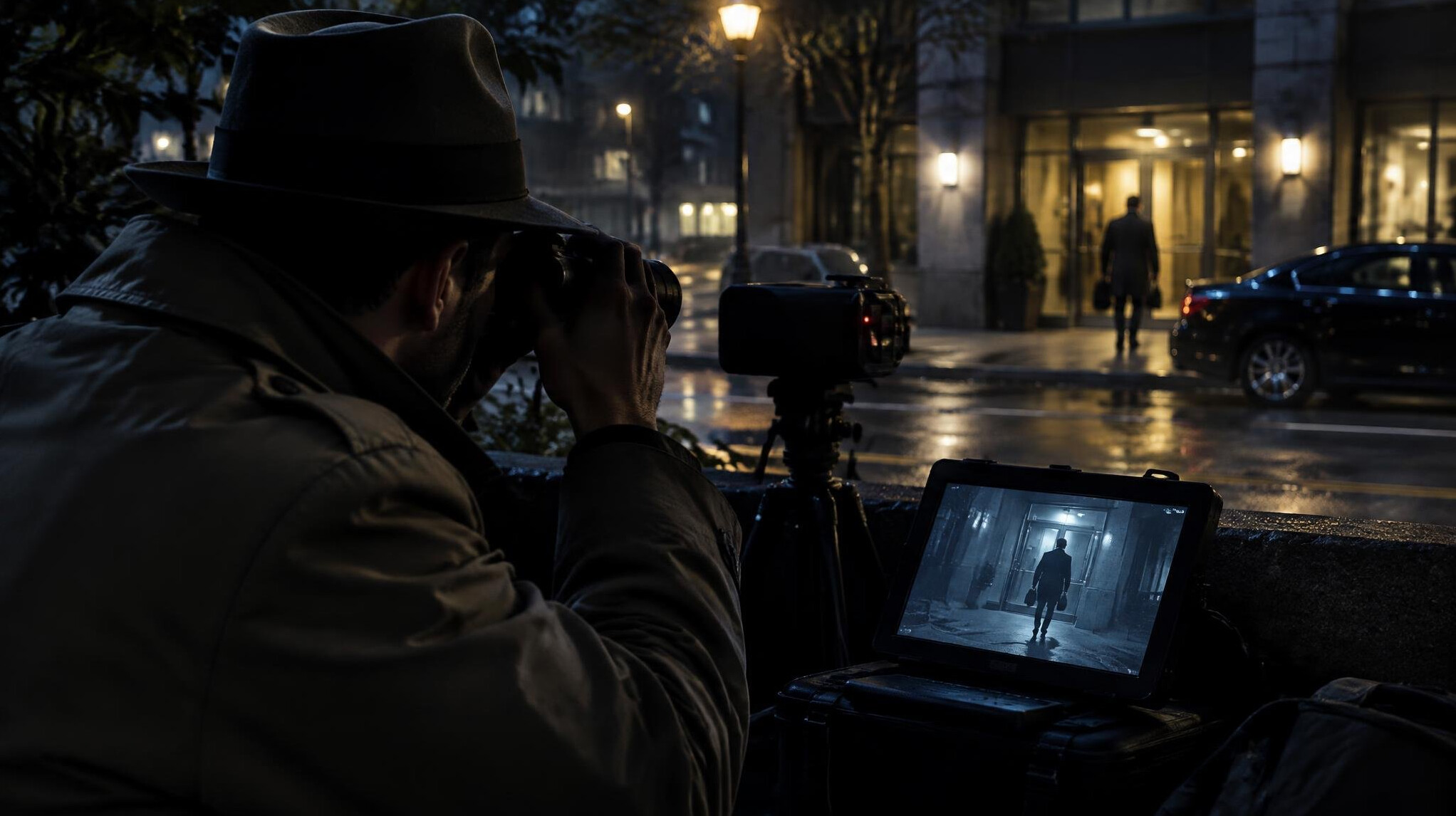 private detective on stakeout
