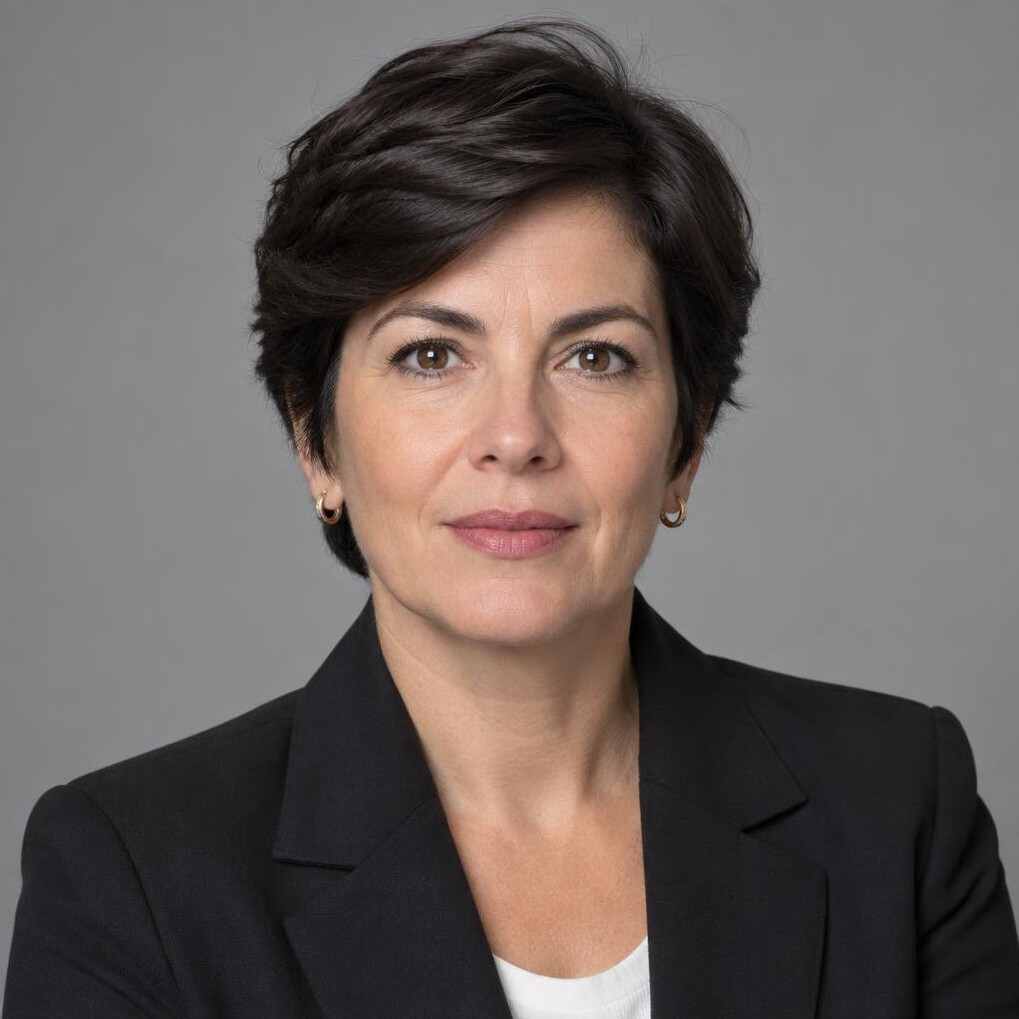 Portrait of a Portuguese woman in her 40s, editor-in-chief