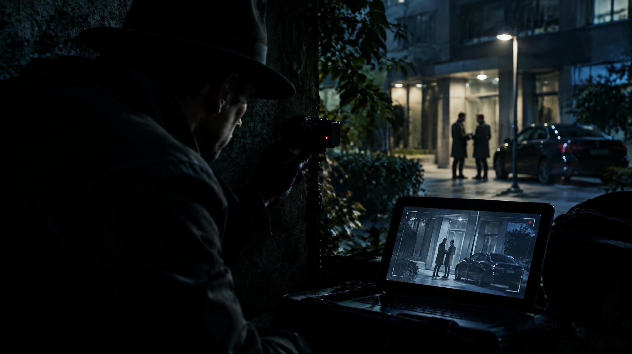 undercover detective in shadows